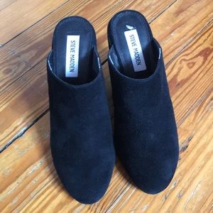 Steve Madden Stela suede chunky heel mules 7.5